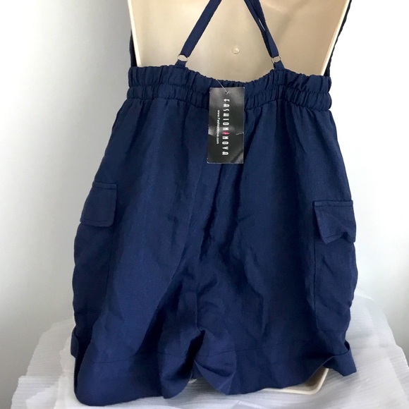 Fashion Nova Navy Blue Summer Romper NWT - Picture 8 of 9